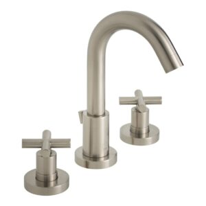 Vado Elements Brushed Nickel 3 Hole Basin Mixer Tap with Pop-Up Waste
