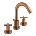 Vado Elements Brushed Bronze 3 Hole Deck Basin Mixer with Pop-Up Waste