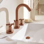 Vado Elements Brushed Bronze 3 Hole Deck Basin Mixer with Pop-Up Waste