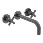 Vado Elements Brushed Black Wall Basin Mixer with 200mm Spout