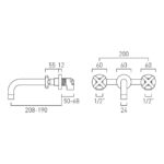 Vado Elements Brushed Black Wall Basin Mixer with 200mm Spout