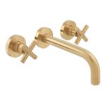 Vado Elements Brushed Gold Wall Mounted Basin Mixer with 200mm Spout