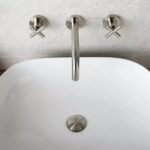 Vado Elements Brushed Nickel Wall Mounted Basin Mixer with 200mm Spout