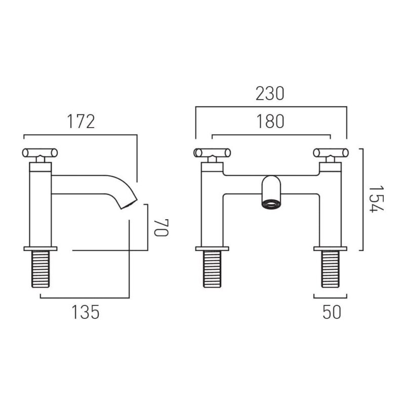 Vado Elements Brushed Black Bath Filler Tap