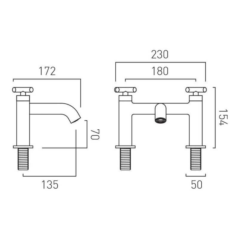 Vado Elements Brushed Gold Bath Filler Tap