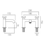 Vado Elements Brushed Bronze Bath Filler Tap