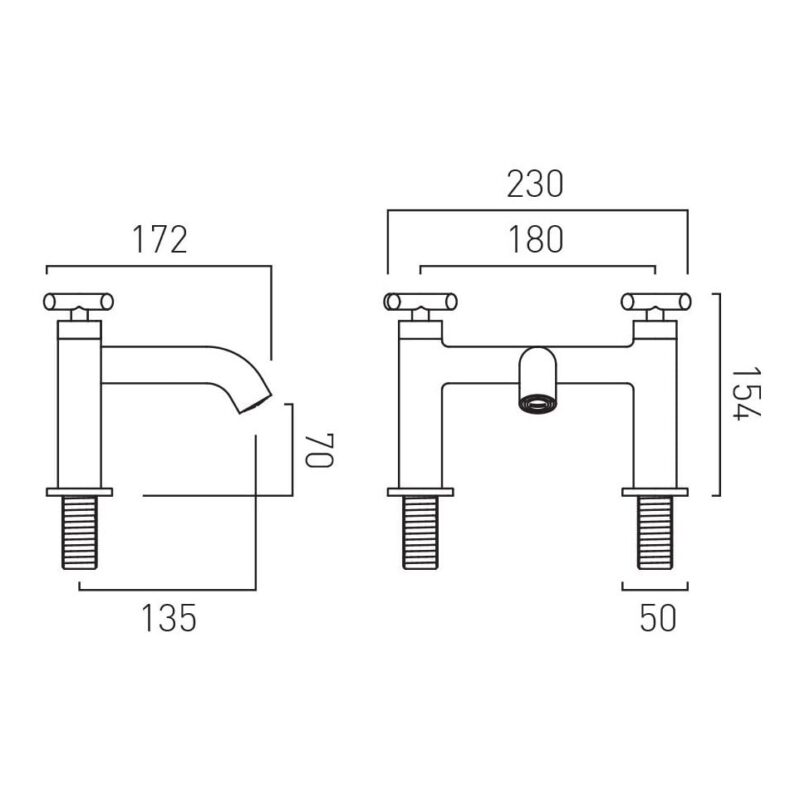 Vado Elements Brushed Bronze Bath Filler Tap