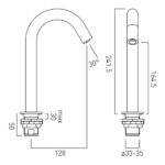 Vado I Tech Brushed Gold Infra-Red Deck Mounted Basin Spout