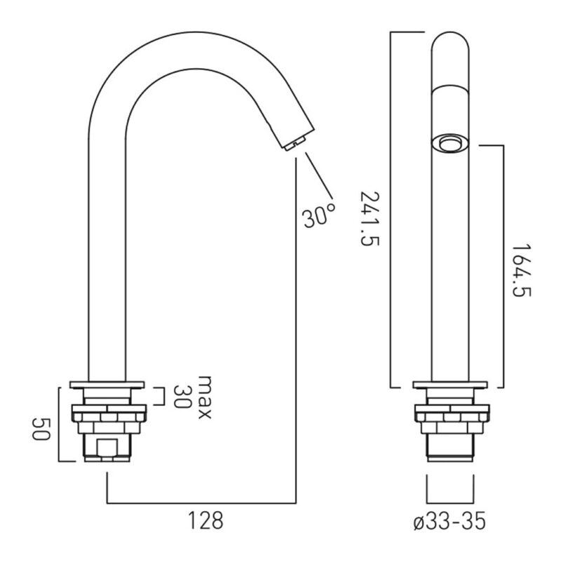 Vado I Tech Brushed Nickel Infra-Red Deck Mounted Basin Spout