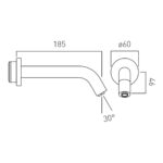 Vado I Tech Brushed Black Infra-Red Wall Mounted Basin Spout