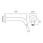 Vado I Tech Brushed Gold Infra-Red Wall Mounted Basin Spout