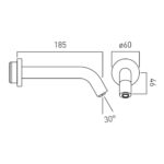 Vado I Tech Brushed Bronze Infra-Red Wall Mounted Basin Spout