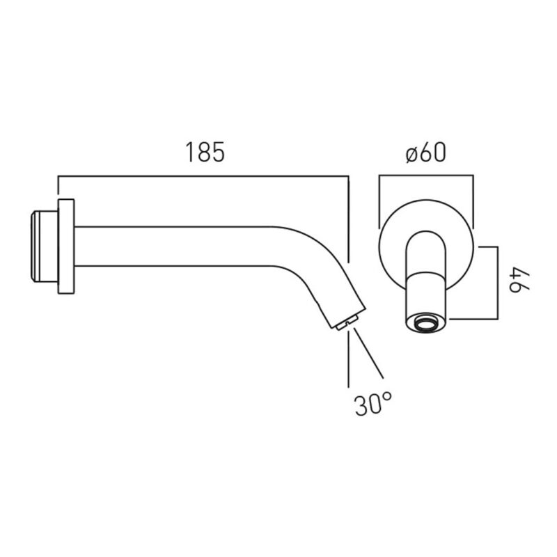 Vado I Tech Brushed Bronze Infra-Red Wall Mounted Basin Spout