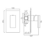 Vado Notion Brushed Black 1 Outlet Concealed Manual Shower Valve