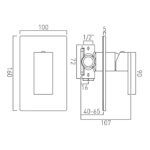 Vado Notion Brushed Gold 1 Outlet Concealed Manual Shower Valve