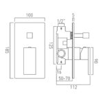 Vado Notion Brushed Black 2 Outlet Concealed Single Lever Shower Valve