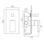 Vado Notion Brushed Nickel 2 Outlet Concealed Single Lever Shower Valve