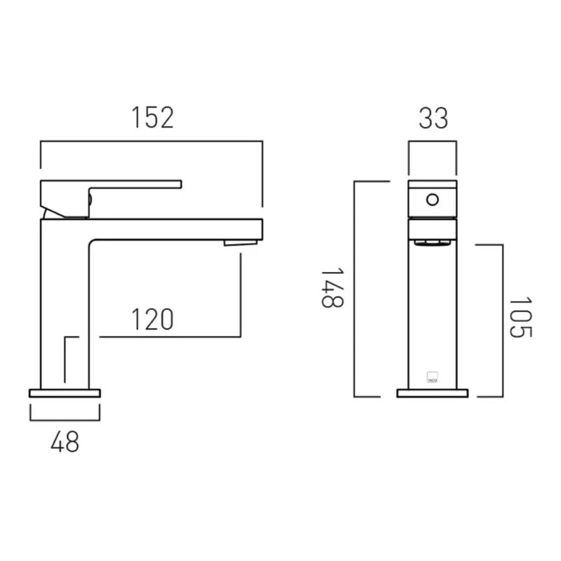 Vado Notion Brushed Black Slimline Mono Basin Mixer Tap