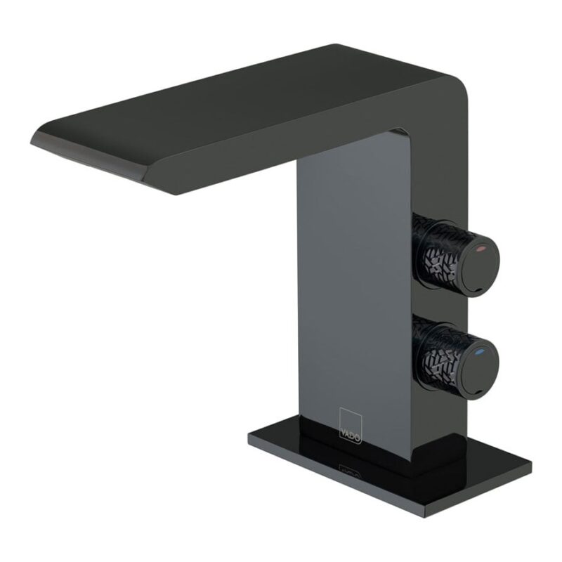 Vado Omika Polished Black Smooth Bodied Mono Basin Mixer Tap Vado Omika Polished Black Smooth Bodied Mono Basin Mixer Tap