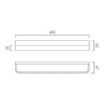 Vado Omika Noir Polished Black Towel Rail 450mm