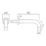 Vado Origins Brushed Black Wall Mounted Bath Spout