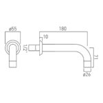 Vado Origins Brushed Nickel Wall Mounted Bath Spout