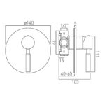 Vado Origins Brushed Black 1 Outlet Concealed Manual Shower Valve