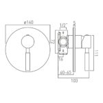 Vado Origins Brushed Nickel 1 Outlet Concealed Manual Shower Valve