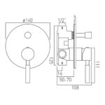 Vado Origins Brushed Black 2 Outlet Concealed Single Lever Shower Valve