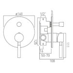 Vado Origins Brushed Nickel 2 Outlet Concealed Single Lever Shower Valve