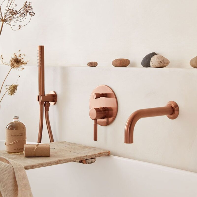 Vado Origins Brushed Bronze 2 Outlet Concealed Single Lever Shower Valve