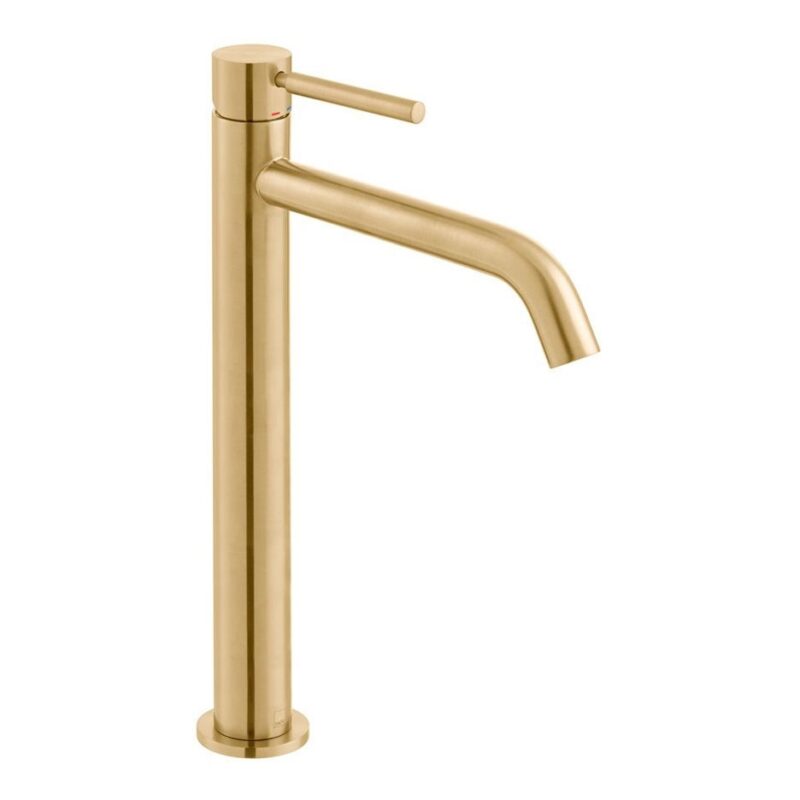 Vado Origins Brushed Gold Slimline Extended Mono Basin Mixer Tap