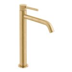 Vado Origins Knurled Brushed Gold Slimline Extended Mono Basin Mixer Tap