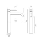 Vado Origins Knurled Brushed Nickel Slimline Extended Mono Basin Mixer Tap