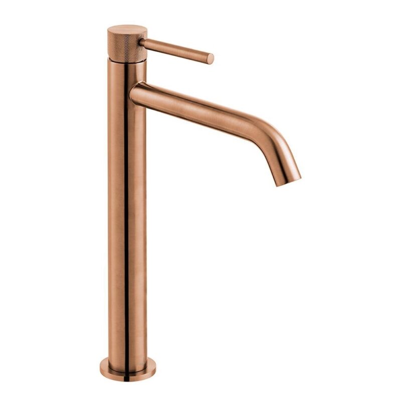 Vado Origins Knurled Brushed Bronze Slimline Extended Mono Basin Mixer Tap