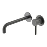 Vado Origins Brushed Black Slimline Wall Mounted Basin Mixer 180mm Spout