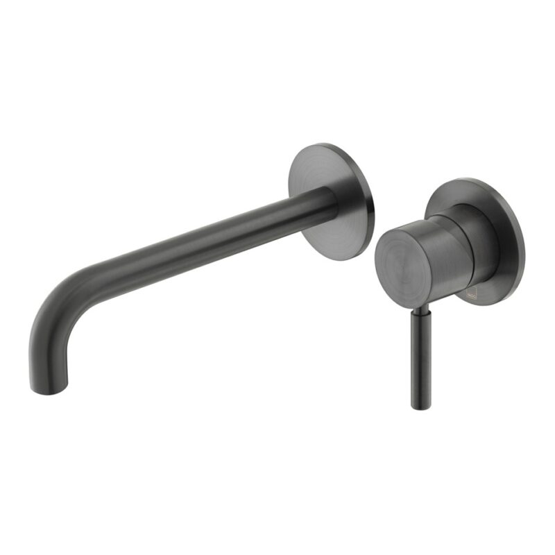 Vado Origins Brushed Black Slimline Wall Mounted Basin Mixer 180mm Spout