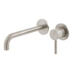 Vado Origins Knurled Brushed Nickel Slimline 2 Hole Wall Mounted Basin Mixer