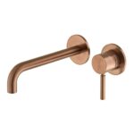 Vado Origins Brushed Bronze Wall Mounted Basin Mixer with 180mm Spout