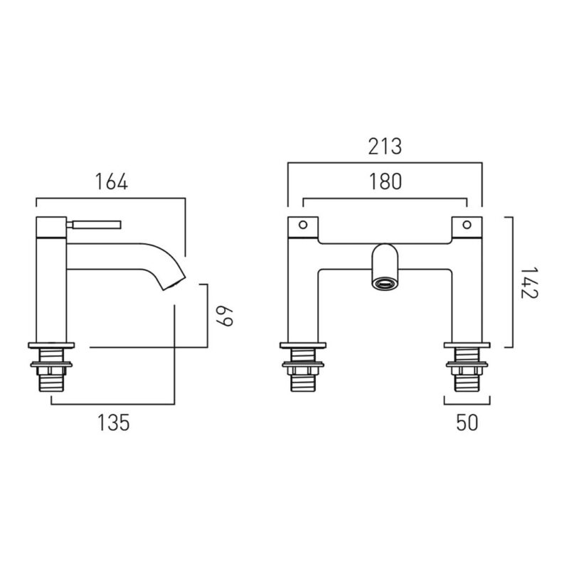 Vado Origins Knurled Brushed Black Bath Filler Tap
