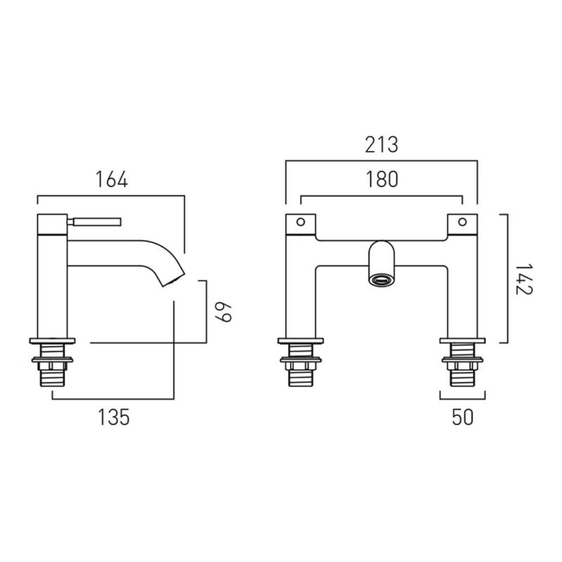 Vado Origins Brushed Nickel Bath Filler Tap