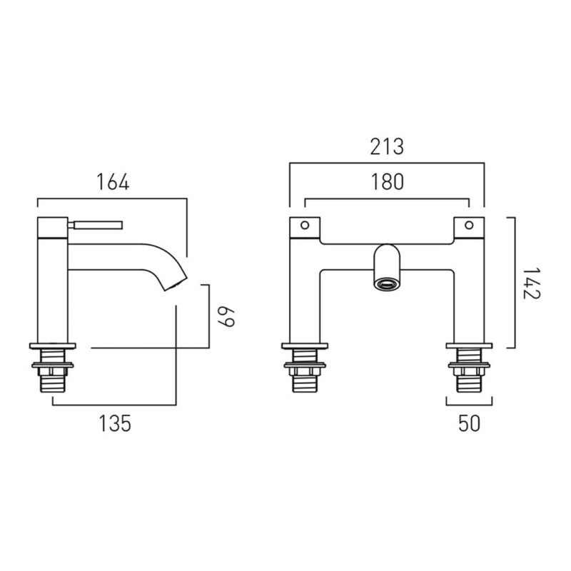Vado Origins Knurled Brushed Nickel Bath Filler Tap