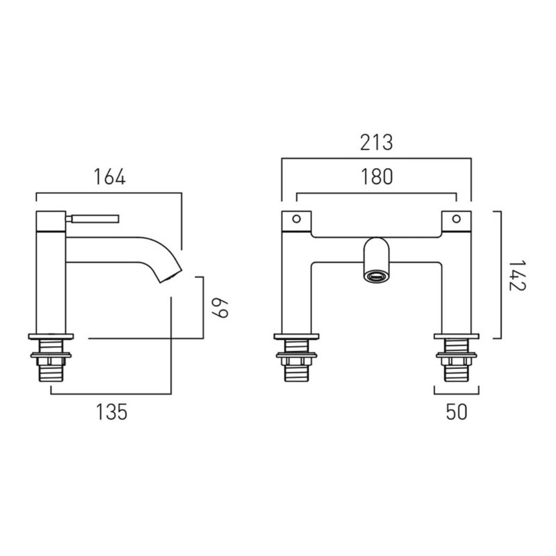 Vado Origins Knurled Brushed Bronze Bath Filler Tap