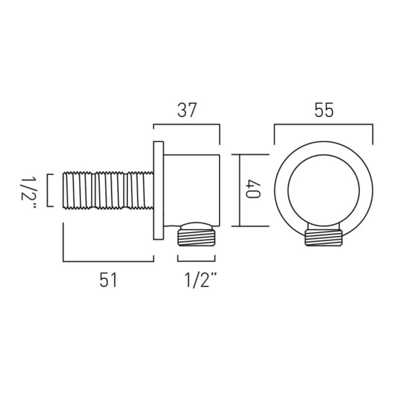 Vado Brushed Bronze Round Wall Outlet