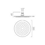 Vado Brushed Black Round Shower Head 200mm