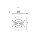 Vado Nebula Brushed Gold Round Shower Head 200mm