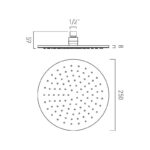 Vado Brushed Black Easy Clean Round Shower Head 250mm