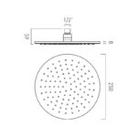Vado Nebula Brushed Gold Round Shower Head 250mm