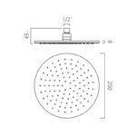 Vado Brushed Nickel Easy Clean Round Shower Head 250mm