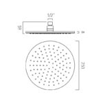Vado Brushed Bronze Easy Clean Round Shower Head 250mm